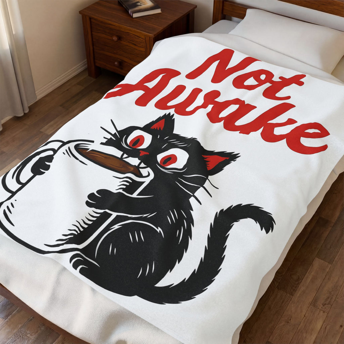 Black Cat Coffee Cat Coffee Gift Cartoon Coffee Cat Fan Comic Caffeine Retro Coffee Blanket