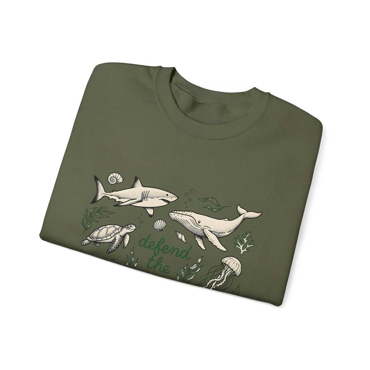 Sea Creatures Sweatshirt Ocean Wildlife Gift Women Sketch Sweatshirt Marine Life Sweatshirt Marine Fan Oceanic Sweatshirt Wildlife Graphic Retro Kelp Sweatshirt