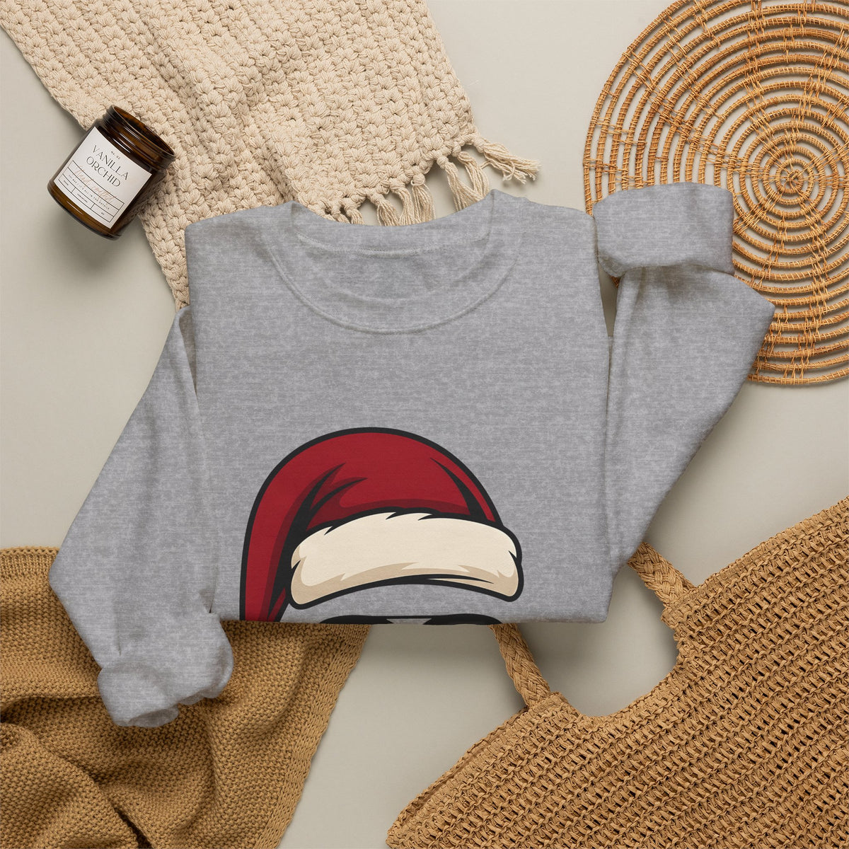 Santa Hat Sunglasses Christmas Humor Gift Cartoon Cool Shades Xmas Fan Funny Retro Smoking Sweatshirt