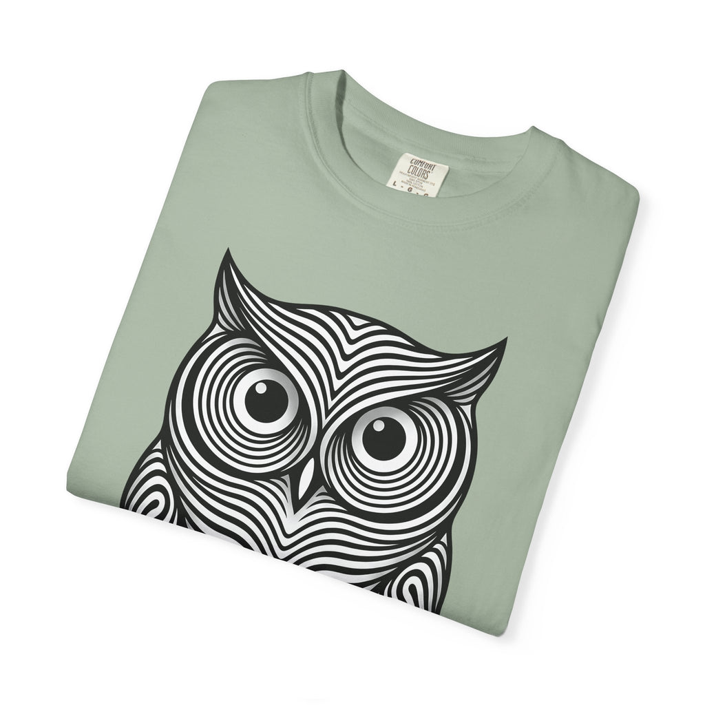 Owl Art T-Shirt Animal Wildlife Gift Women Abstract T-Shirt Hoot T-Shirt Animal Fan Nature Graphic T-Shirt Flat Motif T-Shirt