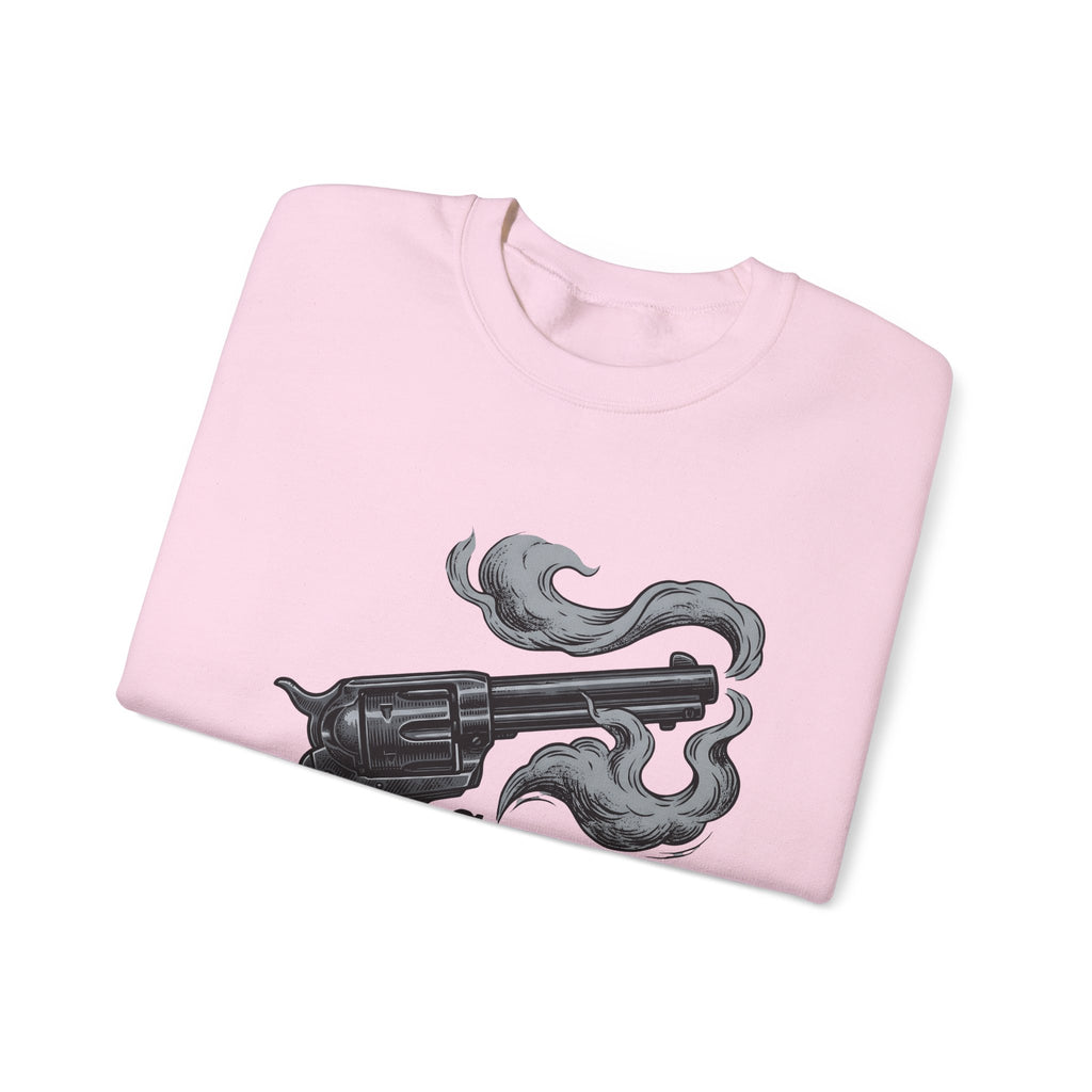 Revolver Gun Sweatshirt Cowgirl Western Gift Women Vintage Sweatshirt Handgun Sweatshirt Rodeo Fan Retro Sweatshirt Cowboy Graphic Hand Drawn Smoke Sweatshirt