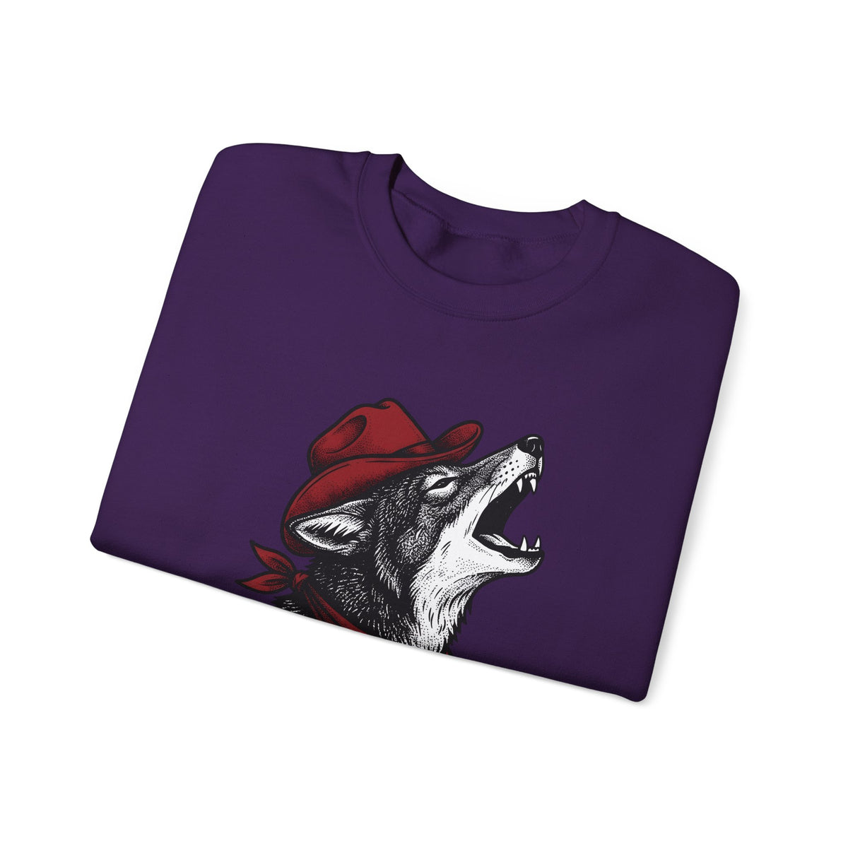 Cowboy Wolf Sweatshirt Cowgirl Western Gift Women Vintage Sweatshirt Werewolf Sweatshirt Cowboy Fan Retro Sweatshirt Rodeo Graphic Hand Drawn Bandana Sweatshirt