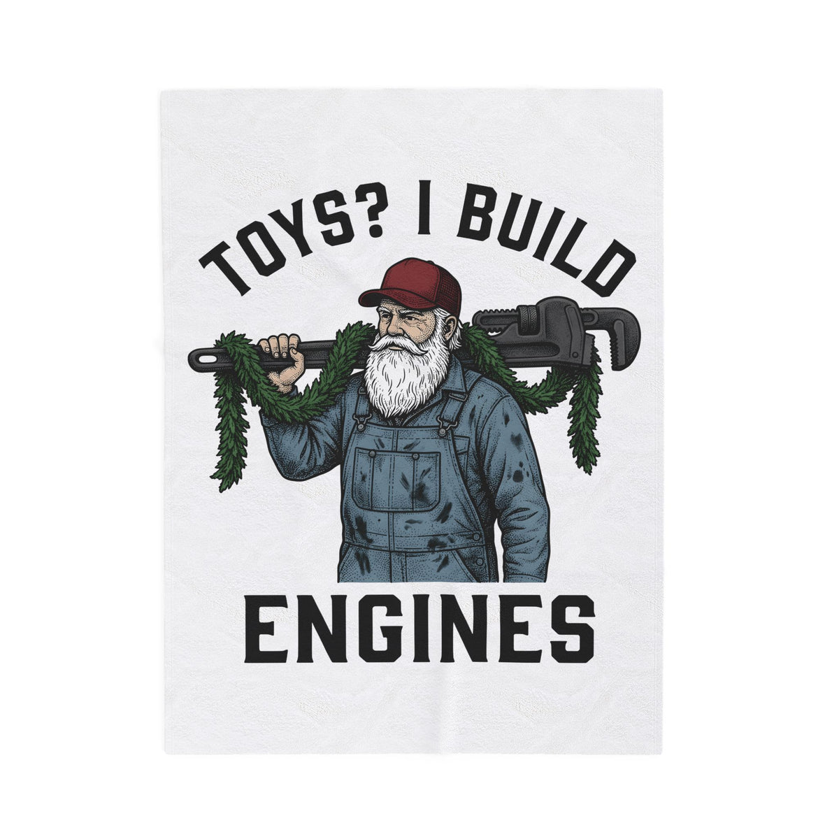 Santa Fixer Blanket Christmas Vehicles Gift Women Classic Blanket Kris Kringle Blanket Xmas Fan Vintage Car Graphic Blanket Line Art Mechanic Tool