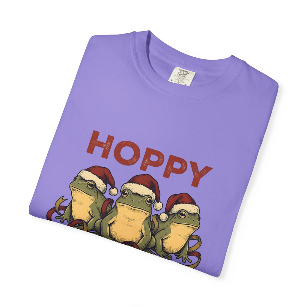 Frog Holiday Hats Christmas Wildlife Gift Cartoon Toad Xmas Fan Toad Animal Line Sash T-Shirt