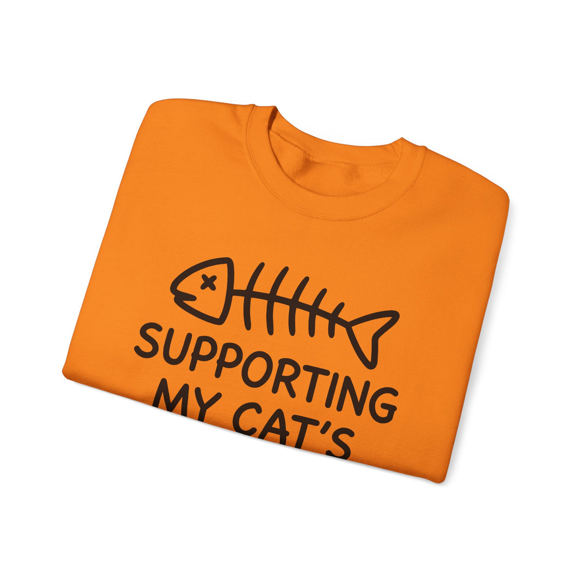 Fish Bone Sweatshirt Cat Funny Gift Women Cute Sweatshirt Fish Skeleton Sweatshirt Cat Fan Fishy Sweatshirt Humorous Graphic Sketch Cat Treats Sweatshirt