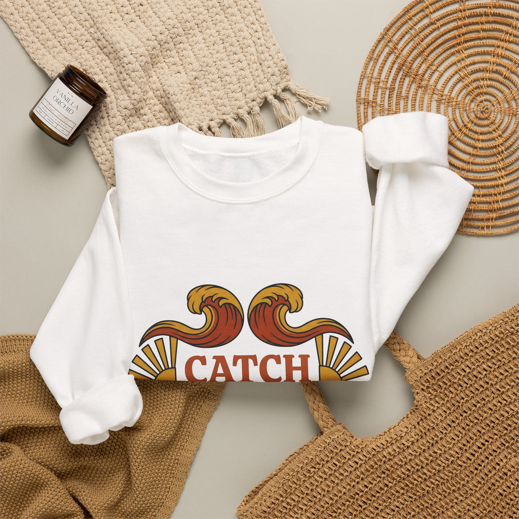 Sea Surf Sweatshirt Surfing Sands Gift Women Classic Sweatshirt Wave Sweatshirt Surfer Fan Beach Sweatshirt Coastal Graphic Heritage Daylight Sweatshirt