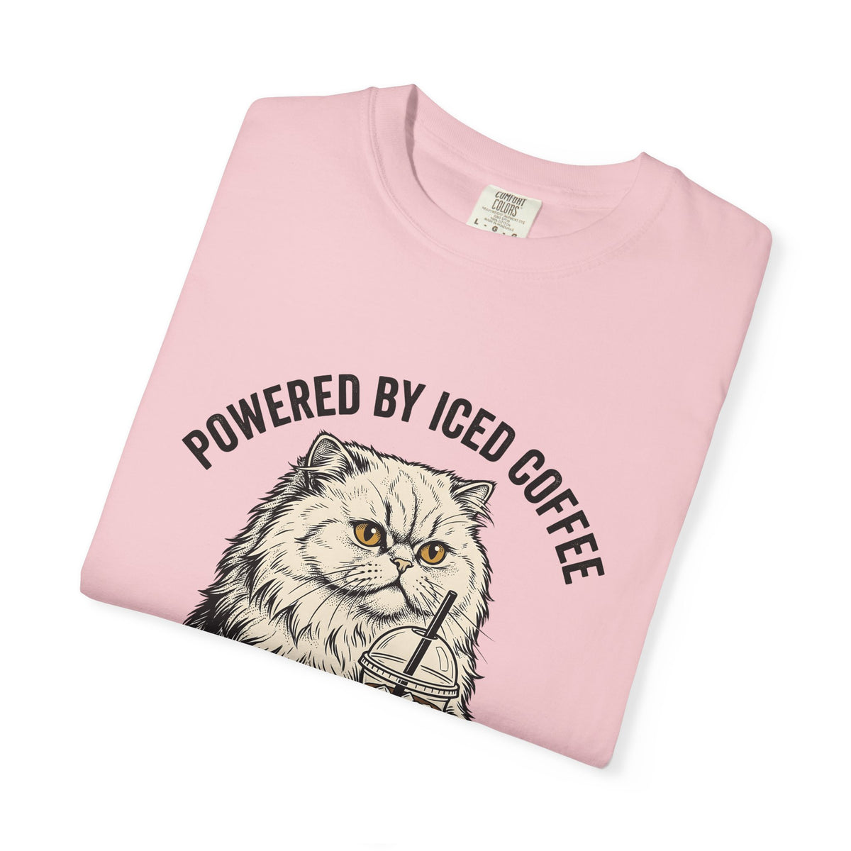 Persian Cat Coffee T-Shirt Coffee Animals Gift Women Hand Drawn T-Shirt Persian Cat T-Shirt Coffee Fan Illustrated T-Shirt Pet Graphic Vintage Iced