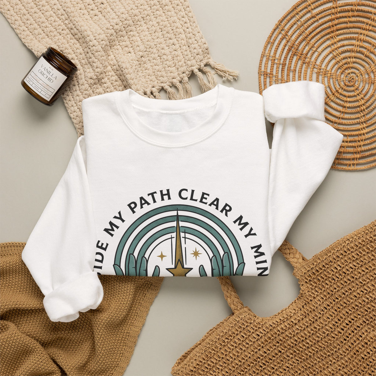 Hands Prism Sweatshirt Boho Chic Meditation Gift Women Tribal Sweatshirt Prismatic Sweatshirt Bohemian Enthusiast Ethnic Sweatshirt Mindfulness Graphic Rustic