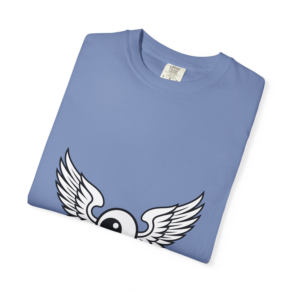 Winged Eye T-Shirt Cute Mythical Gift Women Outline Drawing T-Shirt Eye Symbol T-Shirt Adorable Fan Symbolic T-Shirt Magical Graphic Basic Wings