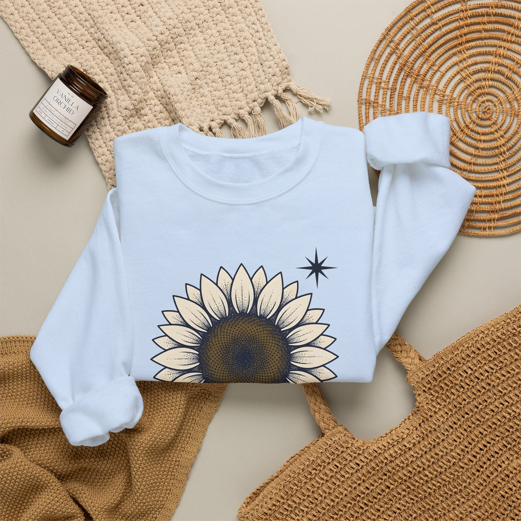 Sunflower Design Sweatshirt Floral Outdoors Gift Women Hippie Sweatshirt Sunflower Sweatshirt Flower Fan Bohemian Sweatshirt Adventure Graphic Rustic Sparkles