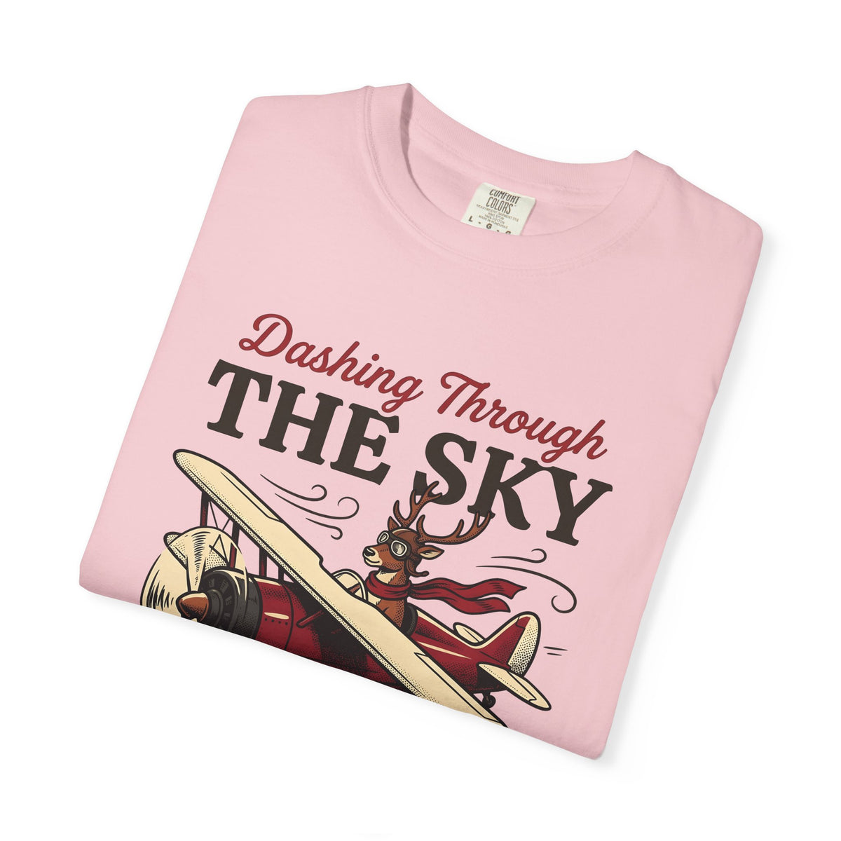 Deer Airplane T-Shirt Christmas Celebration Gift Women Rustic T-Shirt Fawn T-Shirt Noel Fan Vintage T-Shirt Party Graphic Classic Neckwear T-Shirt