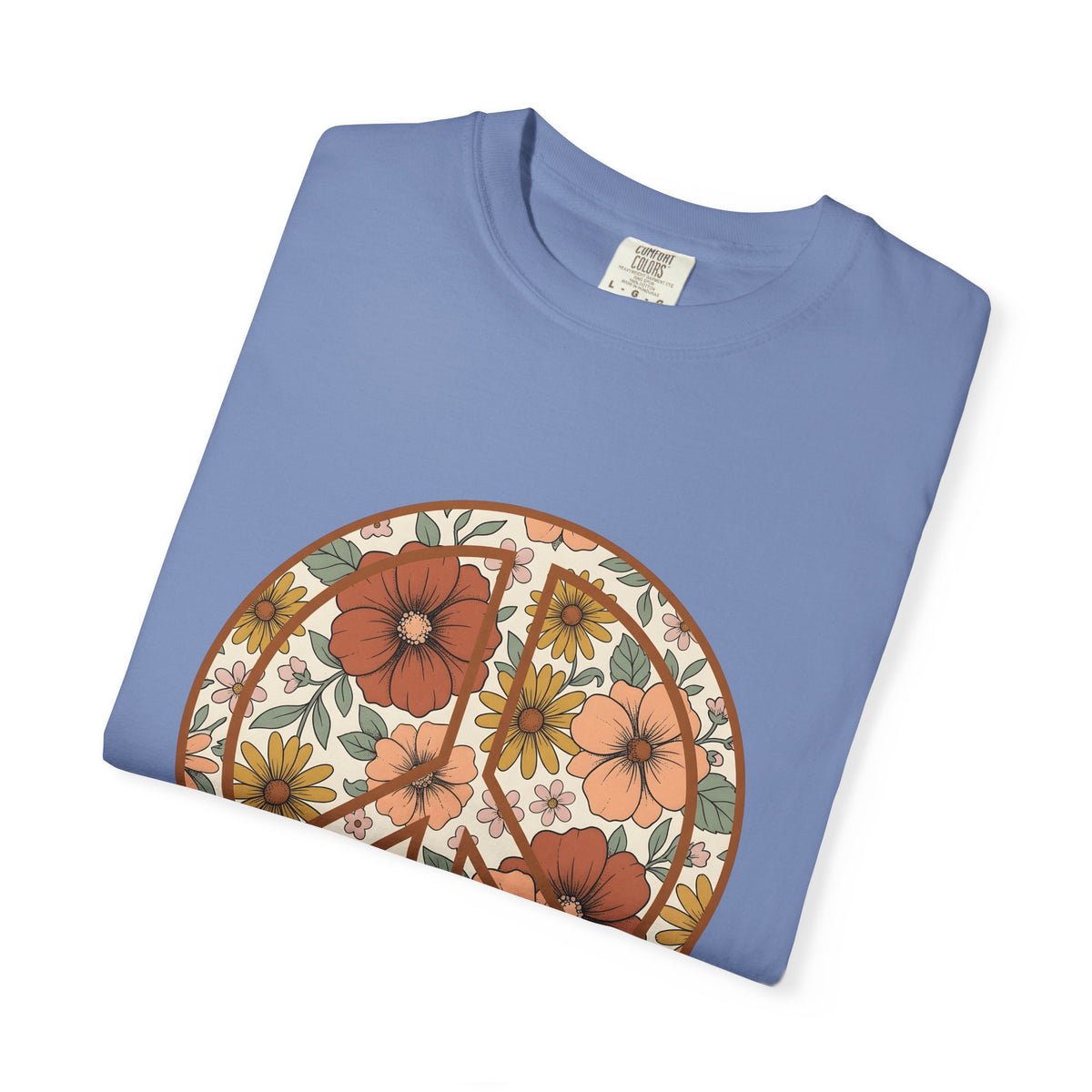 Peace Hand Flower T-Shirt Boho Chic Psychedelic Gift Women Folk T-Shirt Peace Sign T-Shirt Hippie Fan Bohemian T-Shirt Trippy Graphic Classic