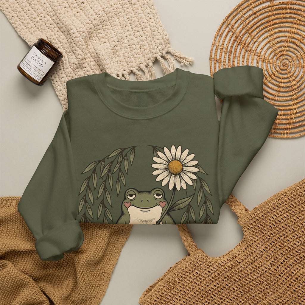 Frog Flower Cute Animal Gift Boho Toad T Sweatshirt