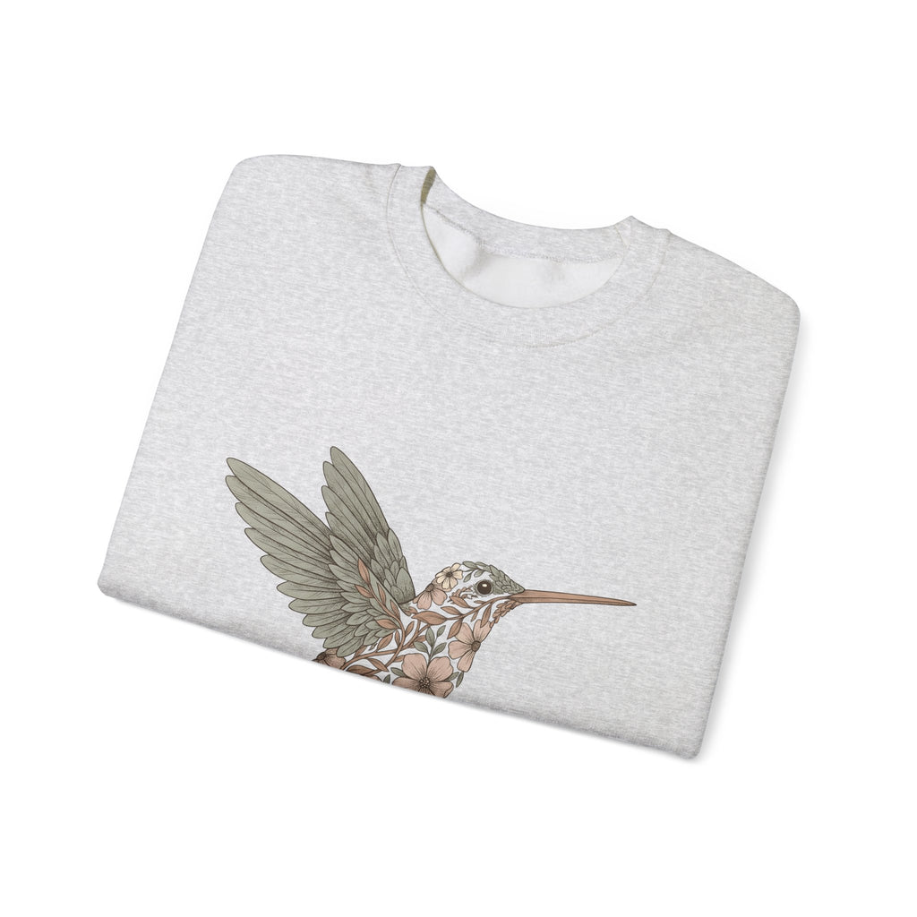 Hummingbird Floral Sweatshirt Boho Chic Nature Gift Women Boho Sweatshirt Hummingbird Sweatshirt Bohemian Fan Tribal Sweatshirt Environmental Graphic Hand