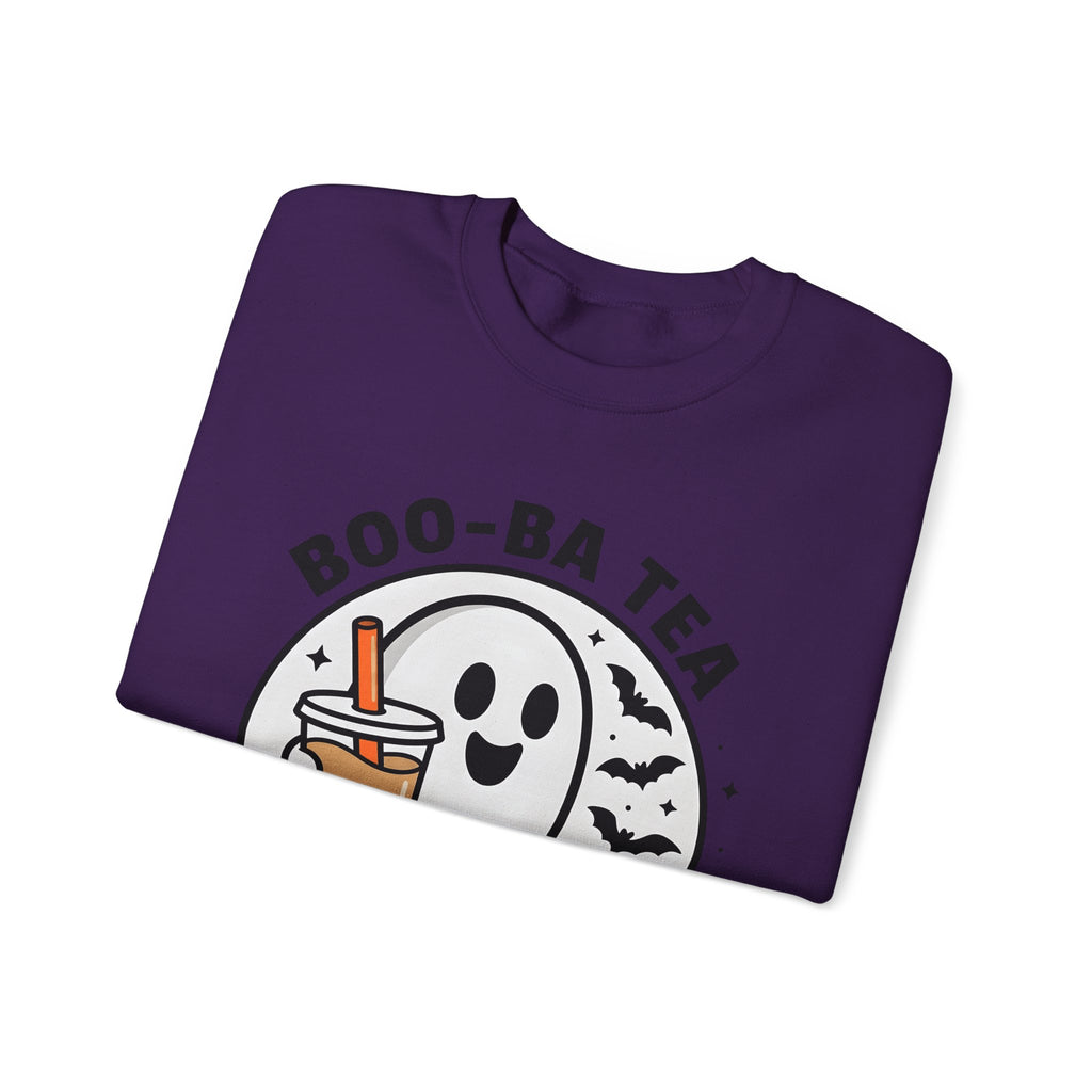 Ghost Bubble Tea Sweatshirt Halloween Cuisine Gift Women Charming Sweatshirt Boba Sweatshirt Halloween Fan Cute Sweatshirt Food Graphic Animated Bats