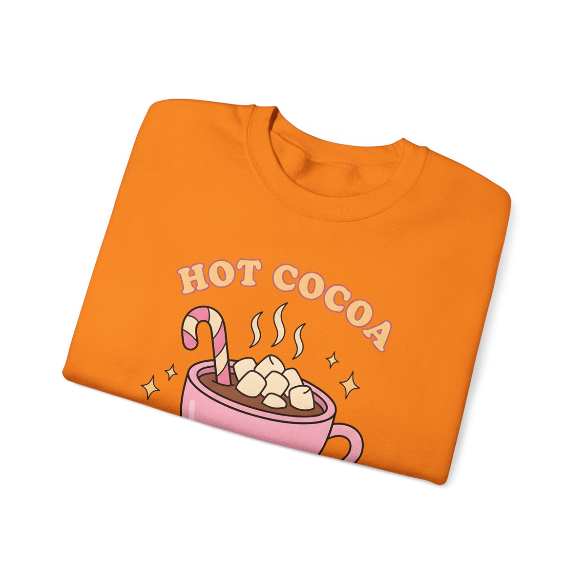 Hot Chocolate Cup Cocoa Winter Gift Line Mug Chocolate Fan Drawing Nostalgic White Marshmallows Sweatshirt