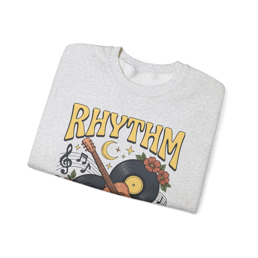Electric Guitar Records Sweatshirt Music Bouquet Gift Women Free Spirit Sweatshirt Guitar Sweatshirt Music Fan Bohemian Sweatshirt Floral Graphic Old School