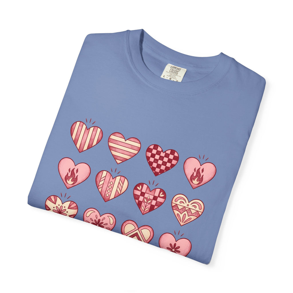 Love Heart T-Shirt Boho Chic Romance Gift Women Tribal T-Shirt Heart T-Shirt Bohemian Enthusiast Tribal T-Shirt Valentine Graphic Old School Bloom