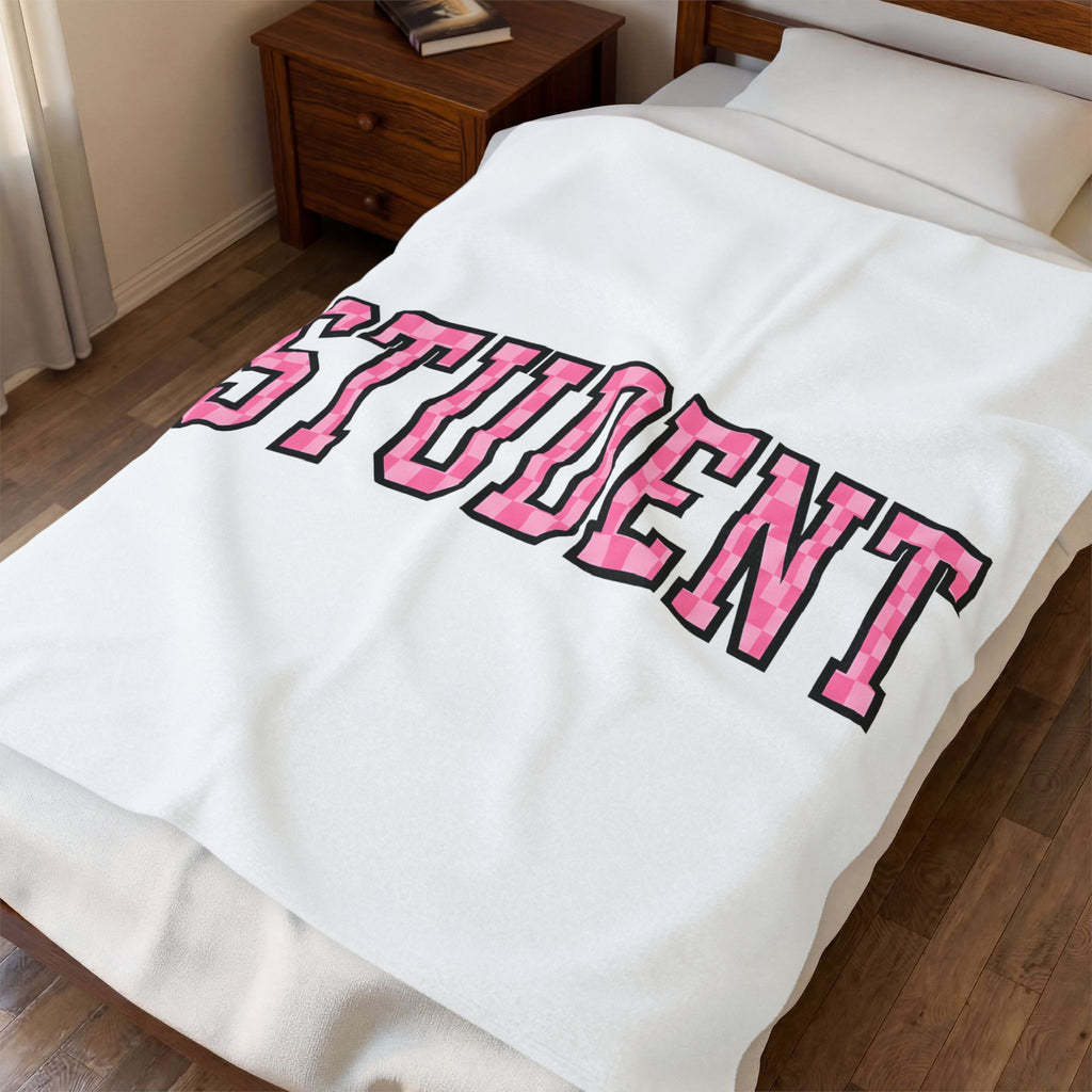 Scholar Writing Blanket Student Study Gift Women Varsity Blanket Academic Blanket Learner Enthusiast Letterman Blanket Learning Graphic Clear