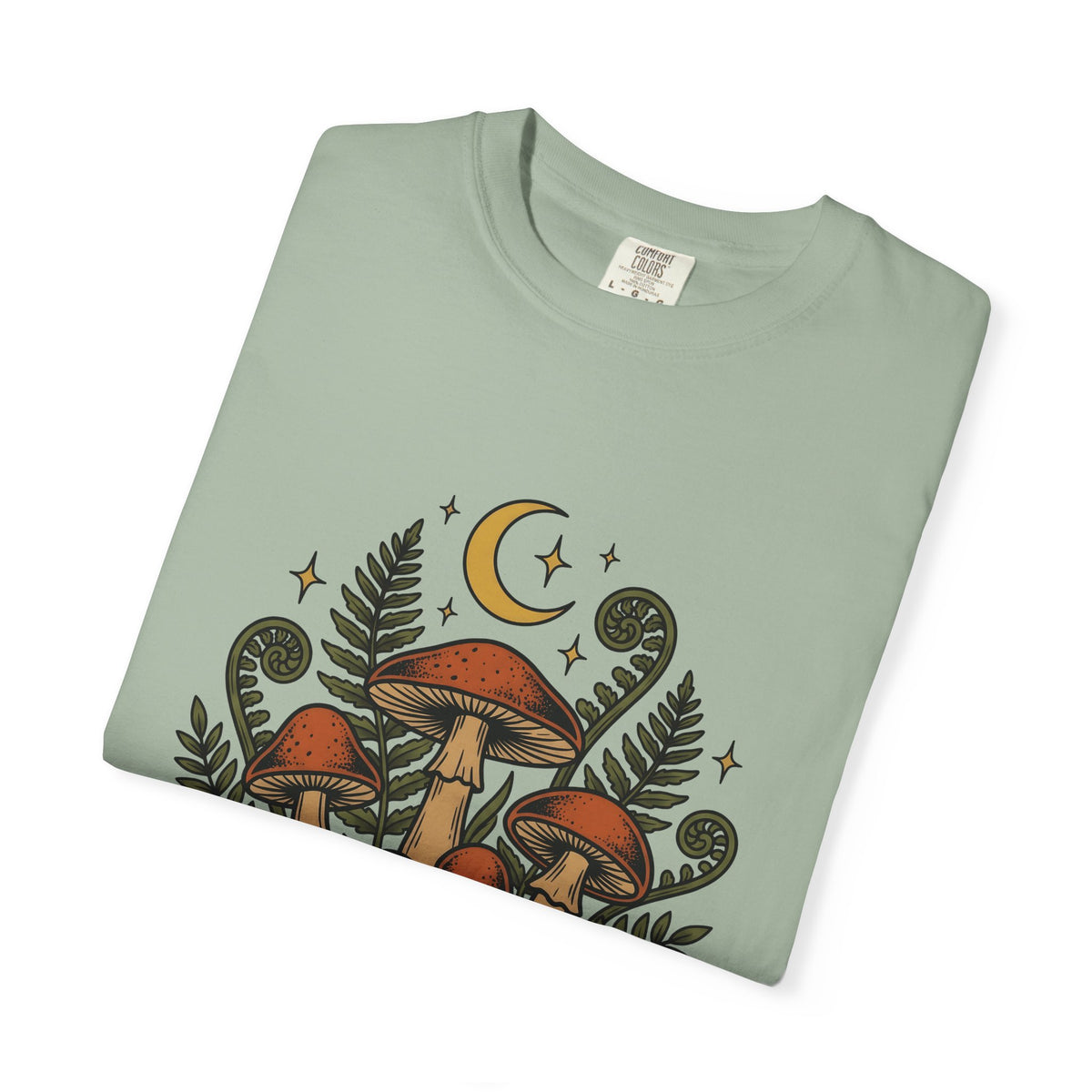Mushroom Drawing T-Shirt Nature Garden Gift Women Hippie T-Shirt Fungus T-Shirt Outdoors Fan Psychedelic T-Shirt Yard Graphic Classic Frond T-Shirt