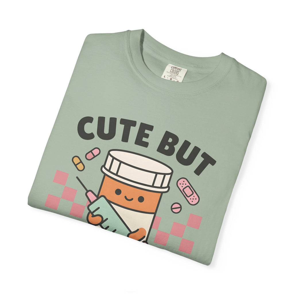 Pill Bottle Syringe T-Shirt Nurses Medical Gift Women Kawaii T-Shirt Medication T-Shirt Nurse Enthusiast Cute T-Shirt Healthcare Graphic Cartoon