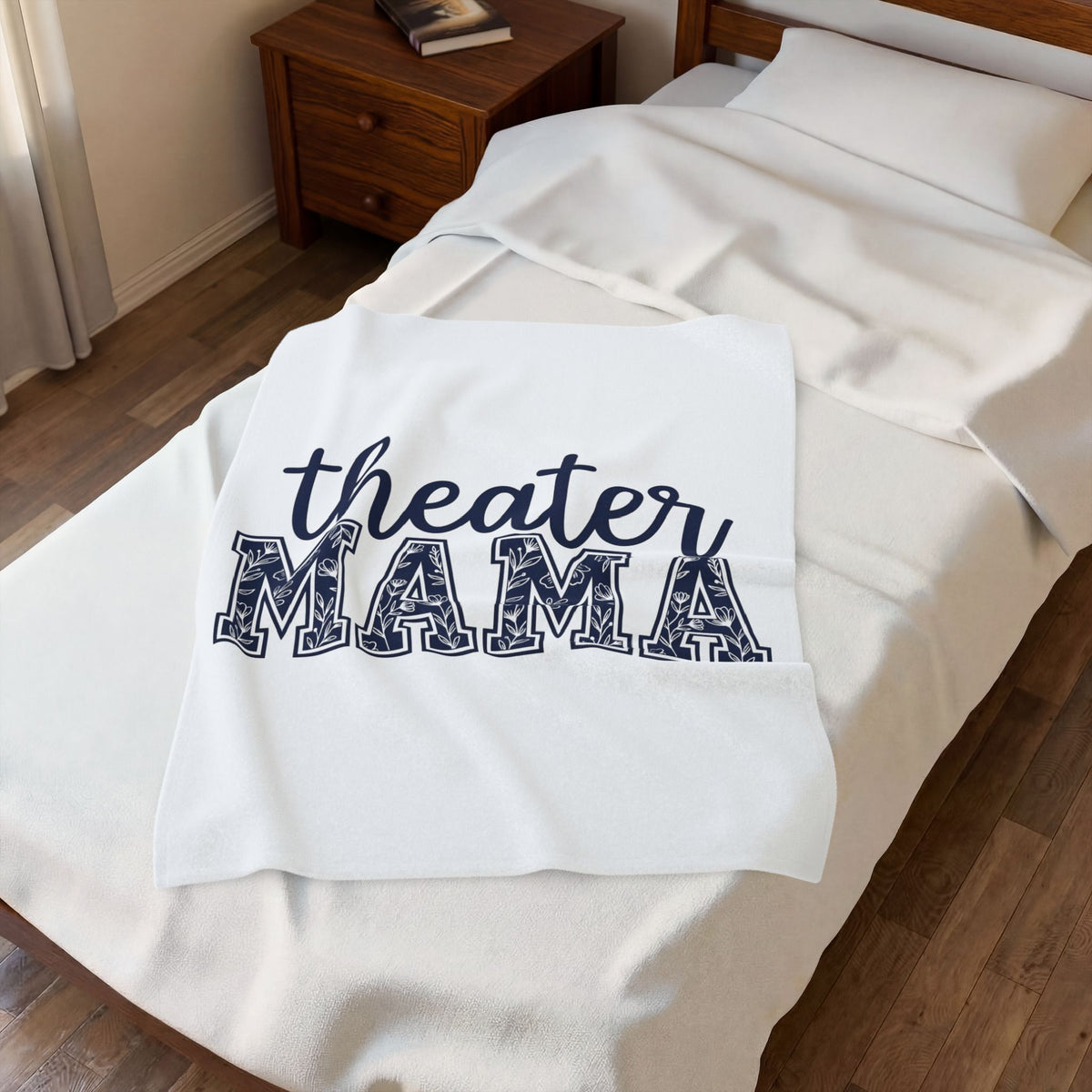 Flower Lettering Blanket Moms Plays Gift Women Strong Blanket Typography Blanket Motherhood Fan Bold Blanket Theater Graphic Contemporary Blossoms