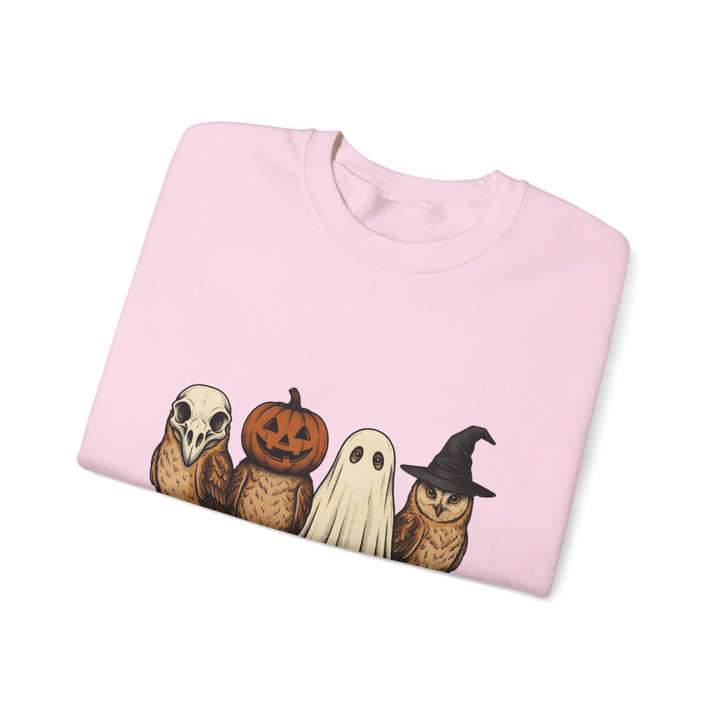 Owl Halloween Fauna Gift Rustic Owl Horror Fan Hoot Wildlife Doodle Lantern Sweatshirt