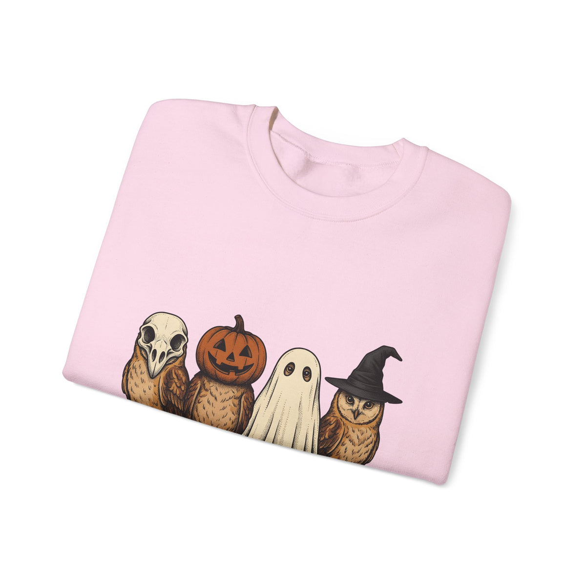 Owl Halloween Fauna Gift Rustic Owl Horror Fan Hoot Wildlife Doodle Lantern Sweatshirt