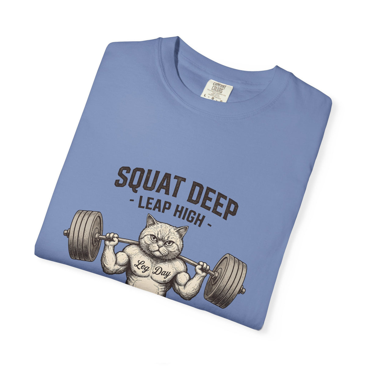 Muscular Cat T-Shirt Cat Fitness Gift Women Vintage T-Shirt Kitty T-Shirt Cat Fan Retro T-Shirt Workout Graphic Hand Drawn Barbell T-Shirt