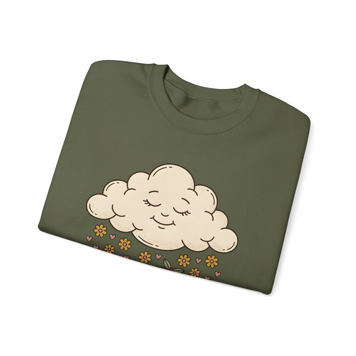 Joyful Cloud Sweatshirt Boho Chic Encouragement Gift Women Cartoon Sweatshirt Cloud Sweatshirt Bohemian Fan Illustrated Graphic Sweatshirt Hand Drawn Bloom