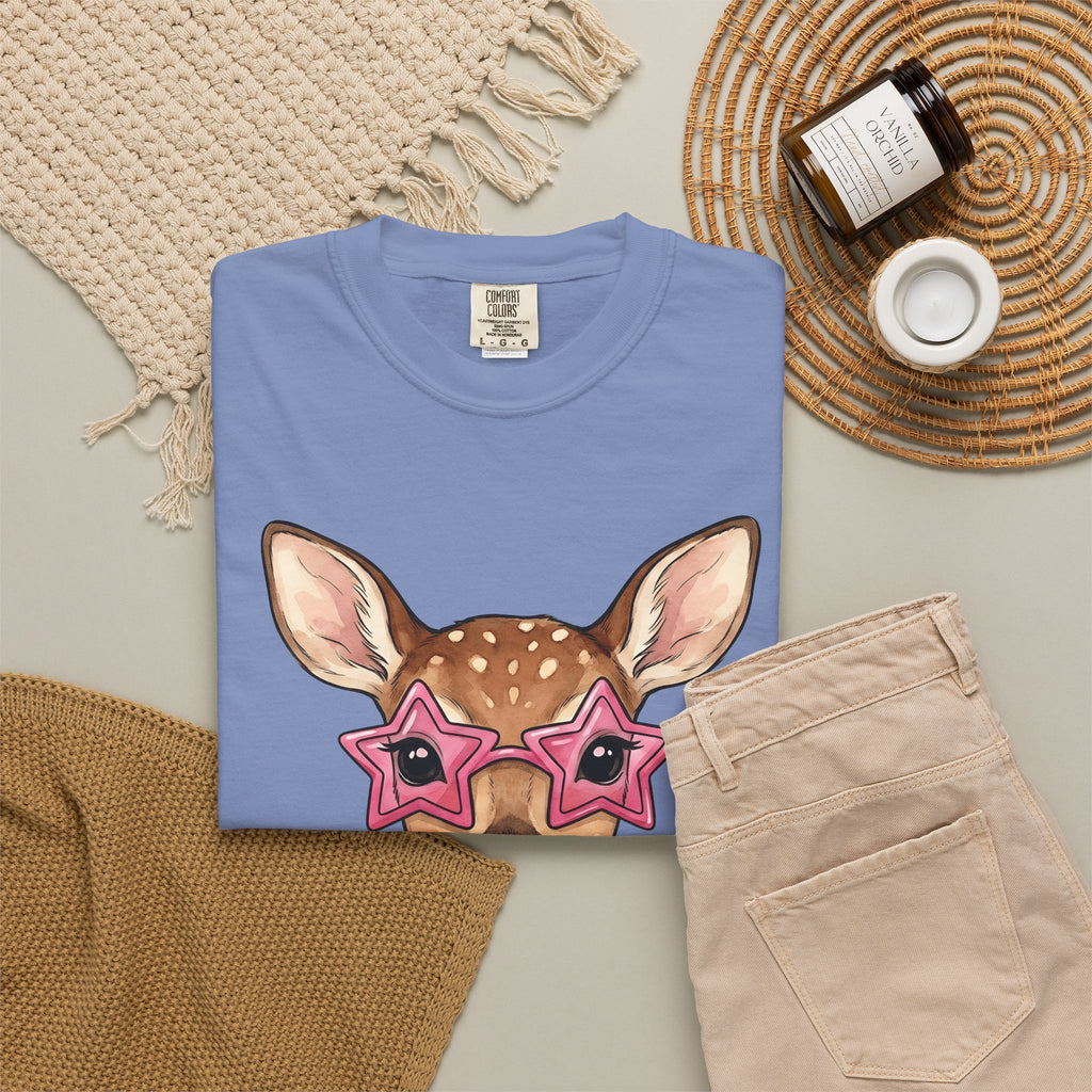 Buck T-Shirt Moms Creature Gift Women Ink T-Shirt Deer T-Shirt Mother Fan Tattoo T-Shirt Beast Graphic Fantasy Petals T-Shirt