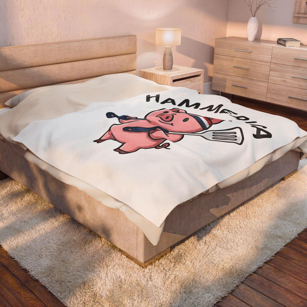 Pig Cook Blanket 4th Of July Grill Gift Women Comic Blanket Swine Cook Blanket Independence Day Fan Cartoon Blanket Barbecue Graphic Design Graphic