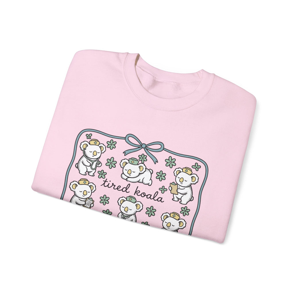 Medical Koala Sweatshirt Nurses Fauna Gift Women Sweet Sweatshirt Koala Sweatshirt Nurse Enthusiast Cute Sweatshirt Wildlife Graphic Doodle Florals Sweatshirt