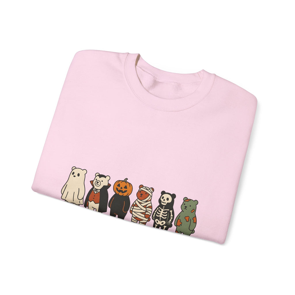 Bear Outfit Sweatshirt Halloween Wildlife Gift Women Comic Sweatshirt Teddy Sweatshirt Halloween Fan Cartoon Sweatshirt Animal Graphic Chibi Jack-O-Lantern