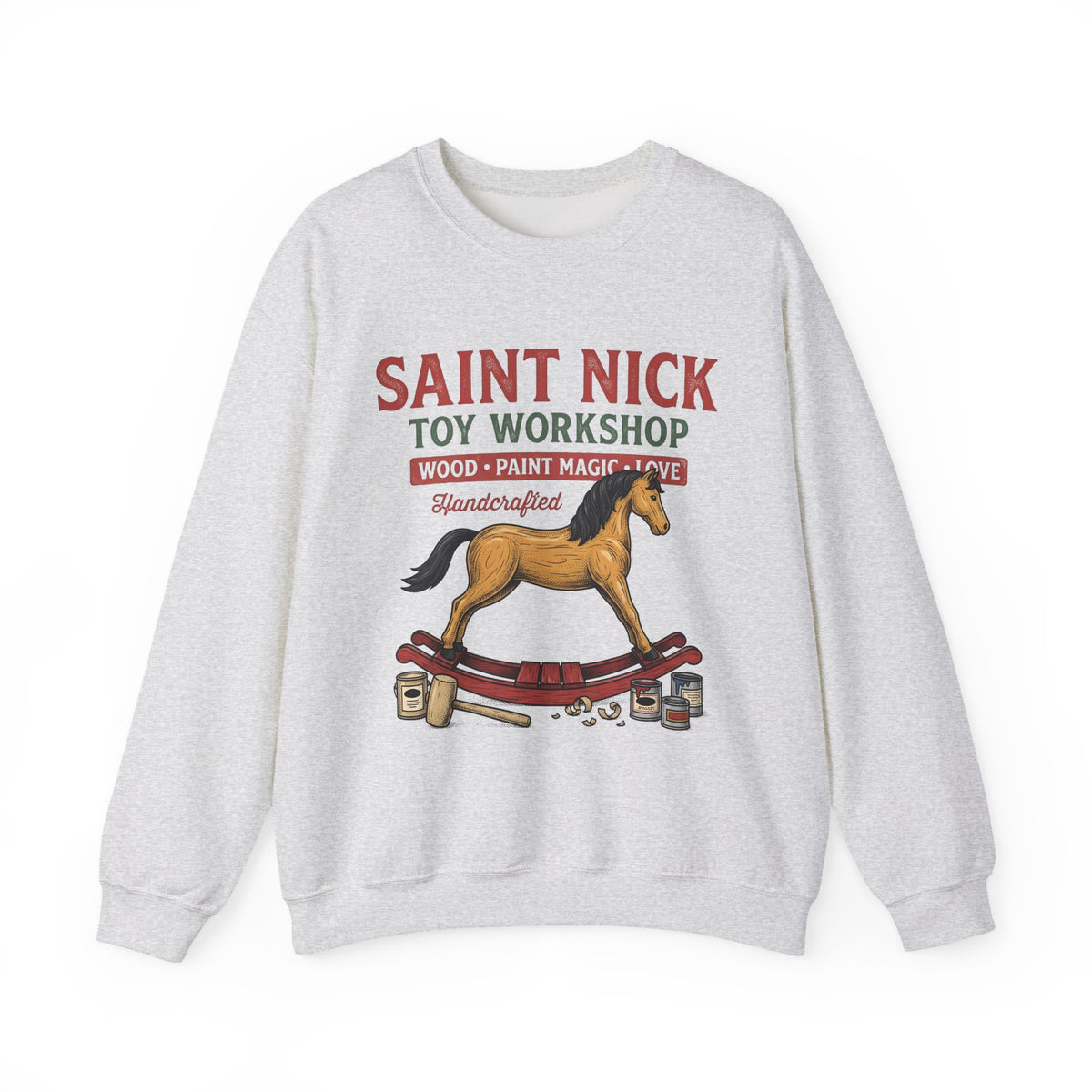 Rocking Horse Sweatshirt Christmas Dolls Gift Women Retro Sweatshirt Hobby Horse T-Sh
