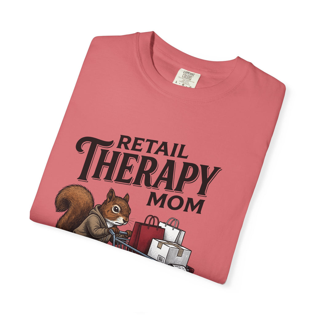 Squirrel Cart T-Shirt Moms Retail Gift Women Hand Drawn T-Shirt Shopping Cart T-Shirt Motherhood Fan Store Graphic Retail Design Line Art Tote
