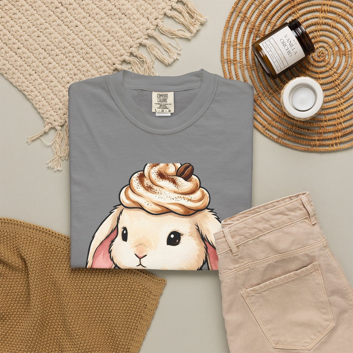 Bunny Espresso T-Shirt Coffee Wildlife Gift Women Adorable T-Shirt Rabbit Coffee T-Shirt Coffee Fan Animal Graphic T-Shirt Painterly Froth T-Shirt