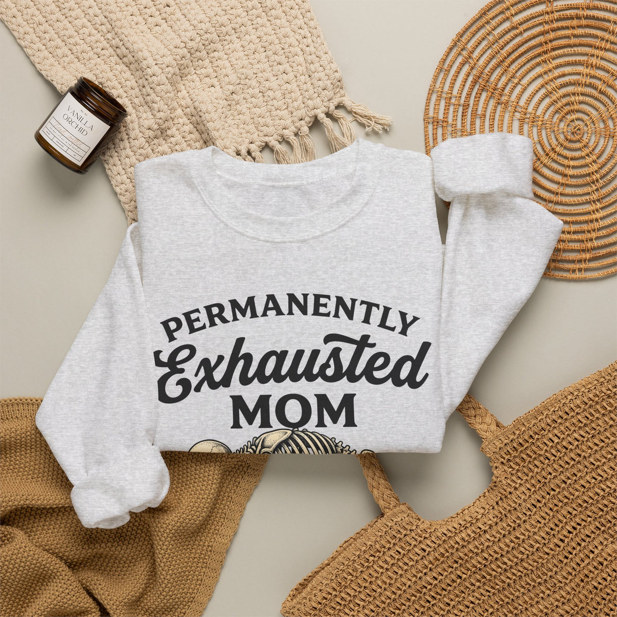 Skeleton Mom Humor Gift Vintage Skull Mother Fan Retro Funny Hand Drawn Phone Sweatshirt