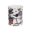 Skeleton Plant Halloween Spooky Gift Vintage Bone Plant Mug