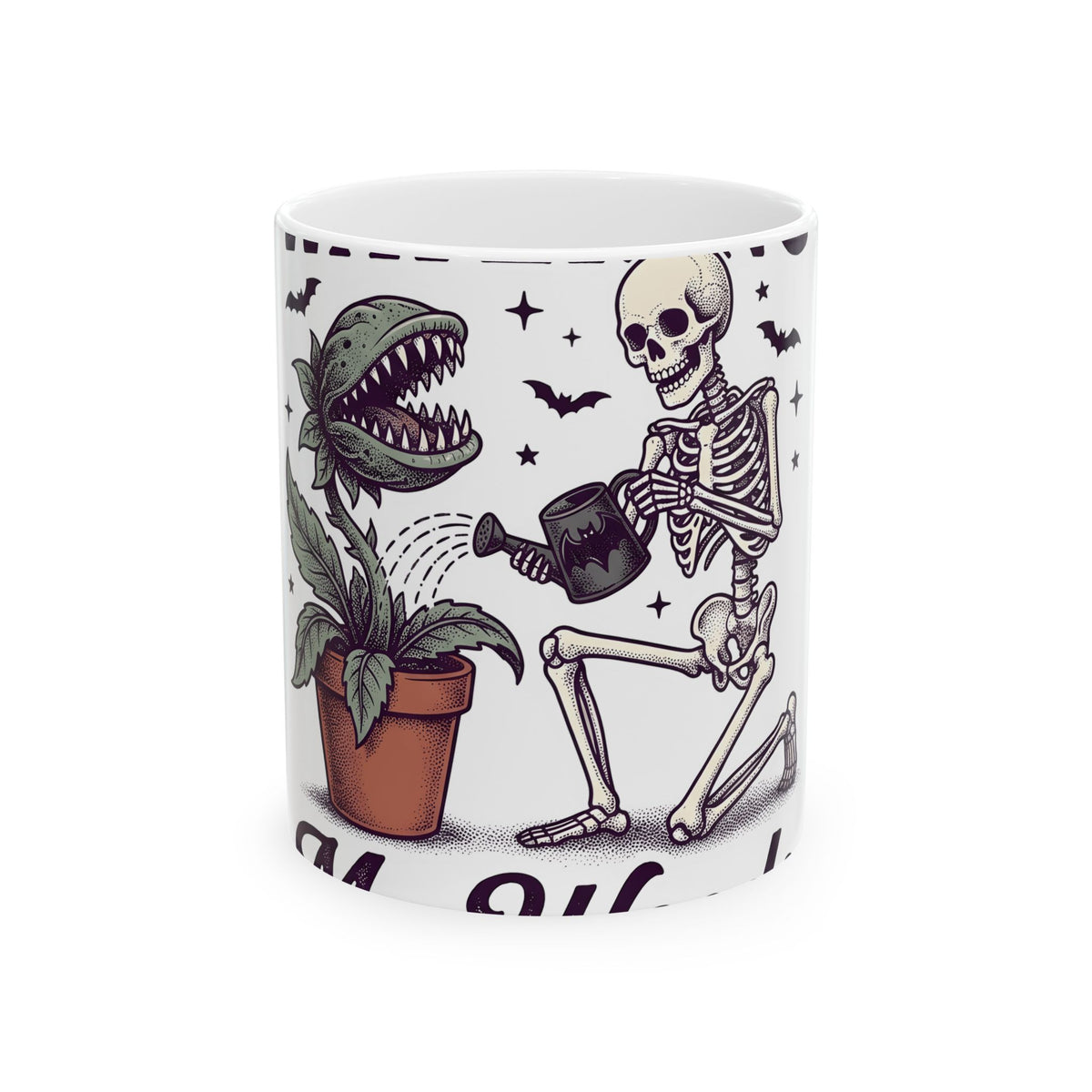 Skeleton Plant Halloween Spooky Gift Vintage Bone Plant Mug