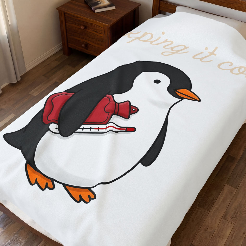 Penguin Nurse Blanket Nurse Wildlife Gift Women Comic Blanket Penguin Blanket Nursing Enthusiast Cartoon Blanket Wildlife Graphic Simple