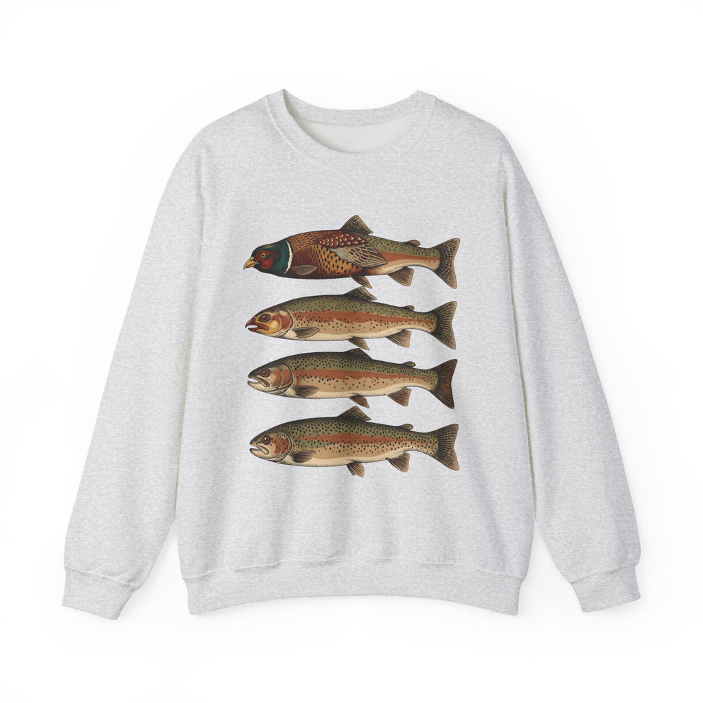 Rainbow Trout Fishing Animals Gift Retro Trout Angler Fan Vintage Wildlife Sketch Game Sweatshirt