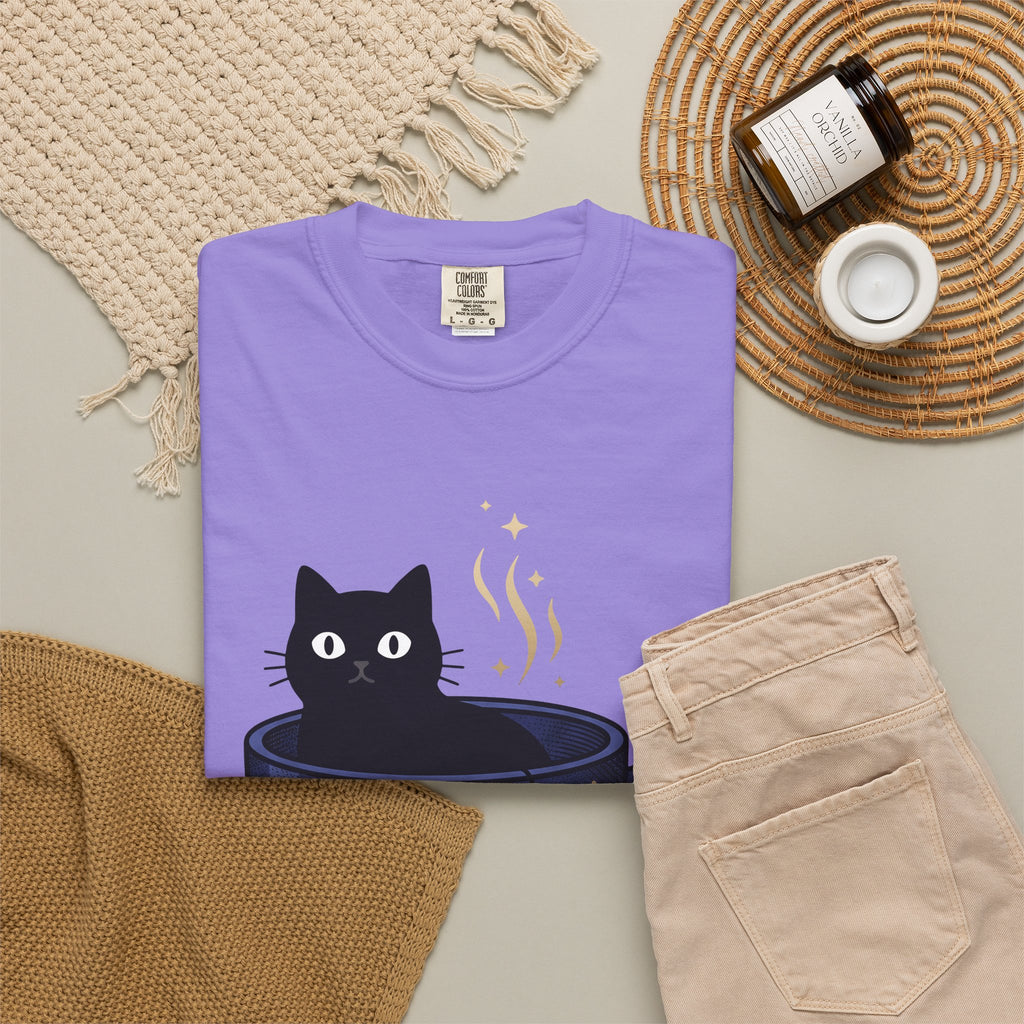 Black Feline Tea Cup T-Shirt Cat Gift Women Signs Gift Women Cute T-Shirt Cat T-Shirt T-Shirt Cat Fan Kitty T-Shirt Adorable T-Shirt Zodiac Graphic T-Shirt