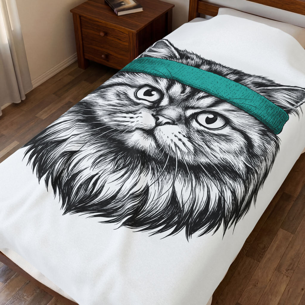 Striped Cat Blanket Cat Pet Supplies Gift Women Doodle Blanket Tabby Cat Blanket Cat Fan Feline Blanket Pet Accessories Graphic Minimalist Headwrap