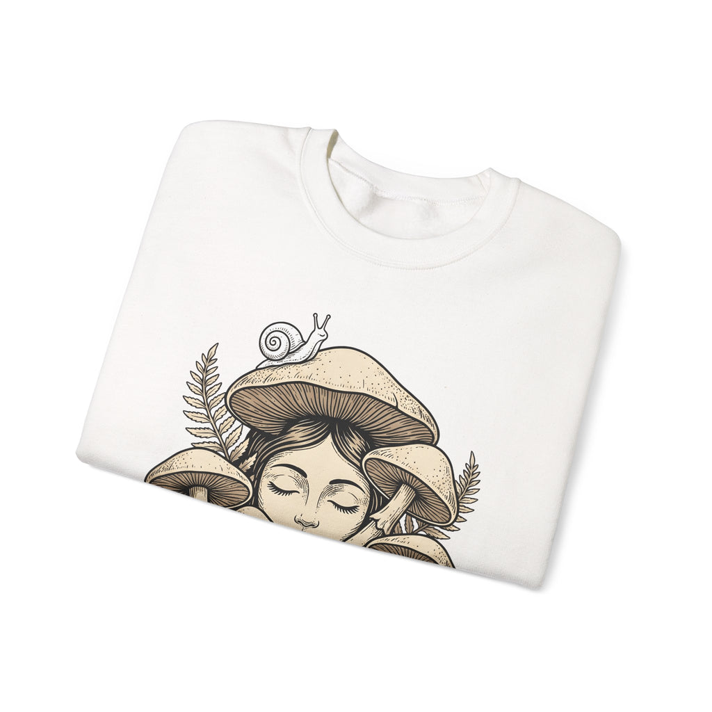 Mushroom Woman Sweatshirt Boho Chic Nature Gift Women Line Art Sweatshirt Fungus Sweatshirt Hippie Fan Minimalist Sweatshirt Earth Graphic Vintage Snail Sweatshirt