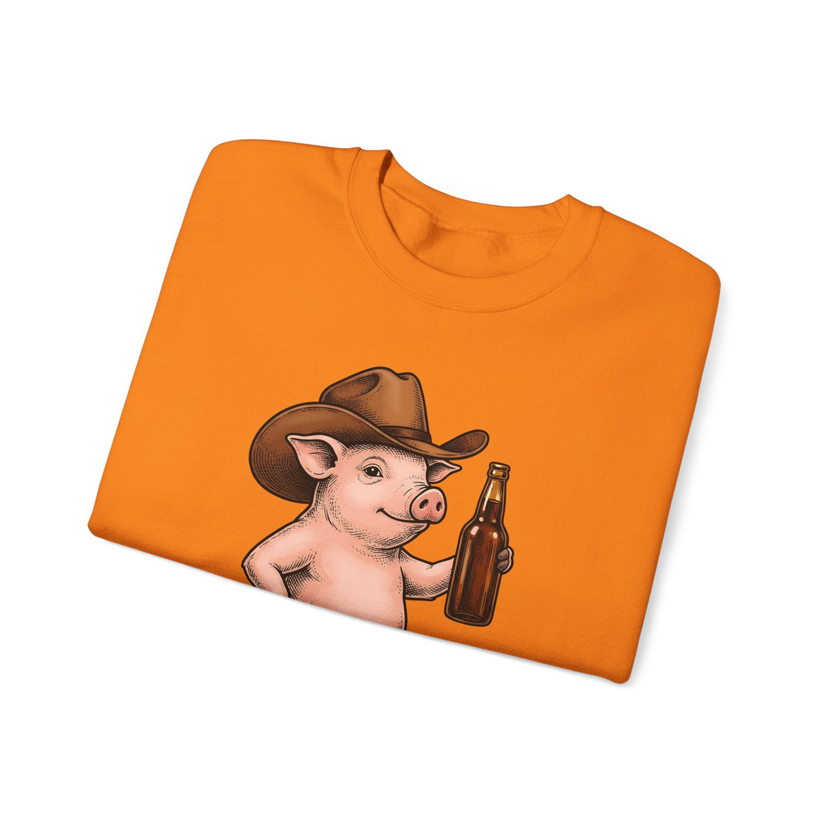 Western Pig Cowgirl Country Gift Cartoon Swine Rodeo Fan Rustic Old School Sweatshirt