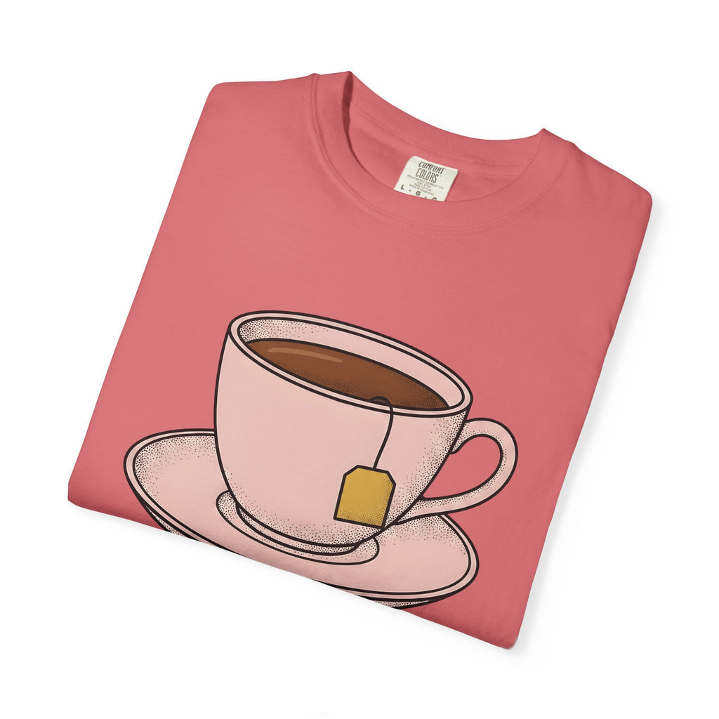 Tea Cup T-Shirt Drinks Foodie Gift Women Hand Drawn T-Shirt Teacup T-Shirt Beverage Fan Illustrated T-Shirt Food Graphic Minimalist Tea T-Shirt T-Shirt