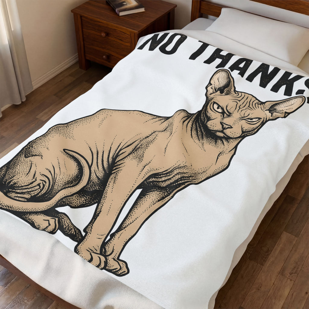 Sphynx Feline Blanket Cat Creatures Gift Women Line Art Blanket Cat Blanket Cat Fan Illustration Graphic Hand Drawn Mood Blanket