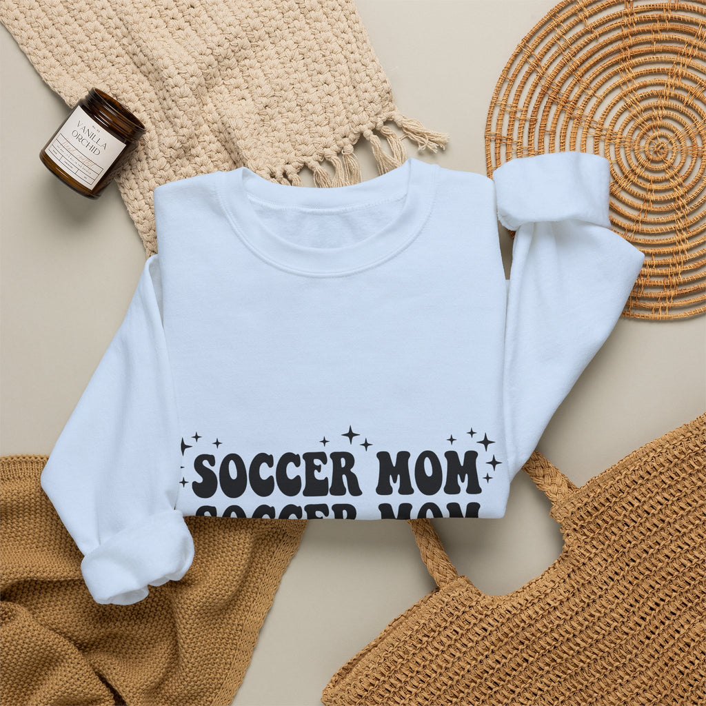 Soccer Mom Sweatshirt Moms Sports Gift Women Groovy Sweatshirt Football Mom Sweatshirt Mother Fan Athletic Graphic Soccer Graphic Retro Stars Sweatshirt