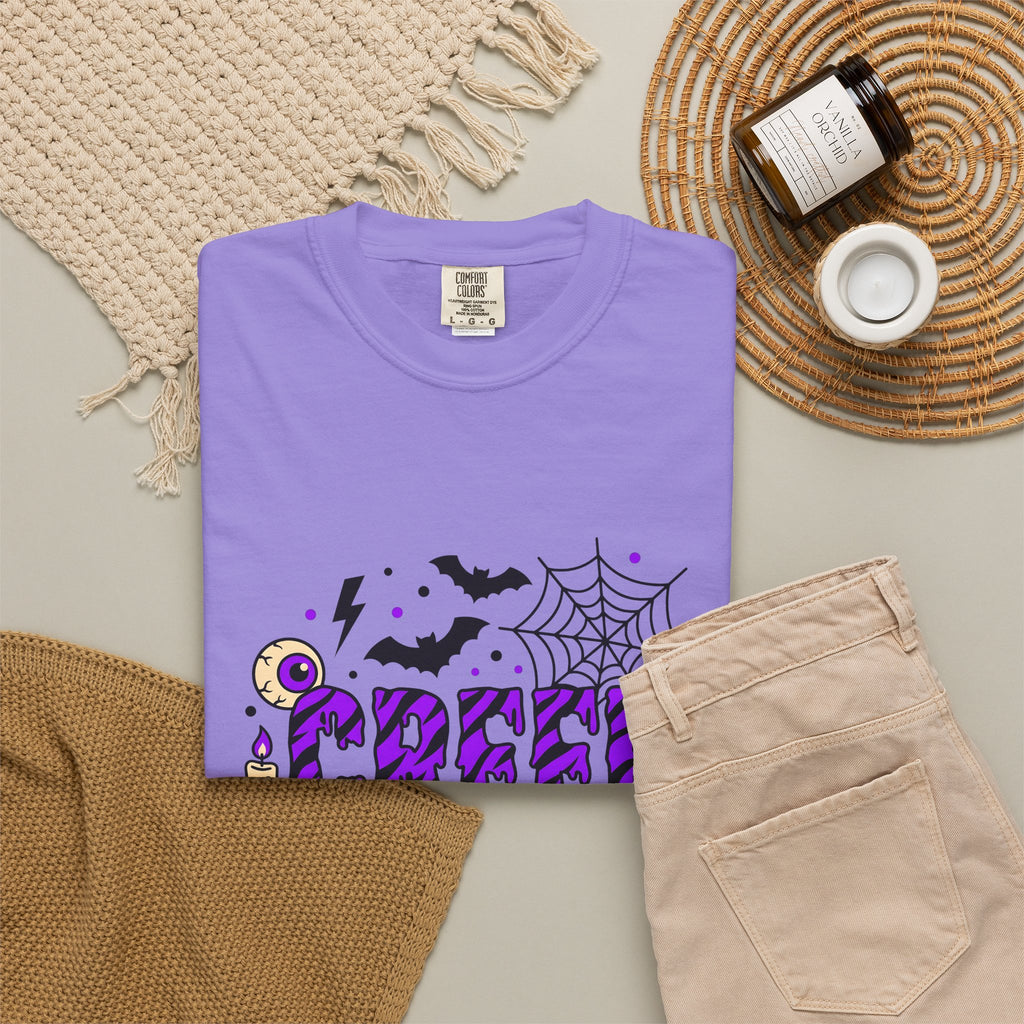 Bat Spider Webbing T-Shirt Halloween Occult Gift Women Haunted T-Shirt Spider Web T-Shirt Horror Fan Spooky T-Shirt Mystic